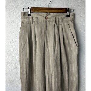 Vintage 80s 90s Stringbean High Waisted Striped Trousers Pants USA -Size 7